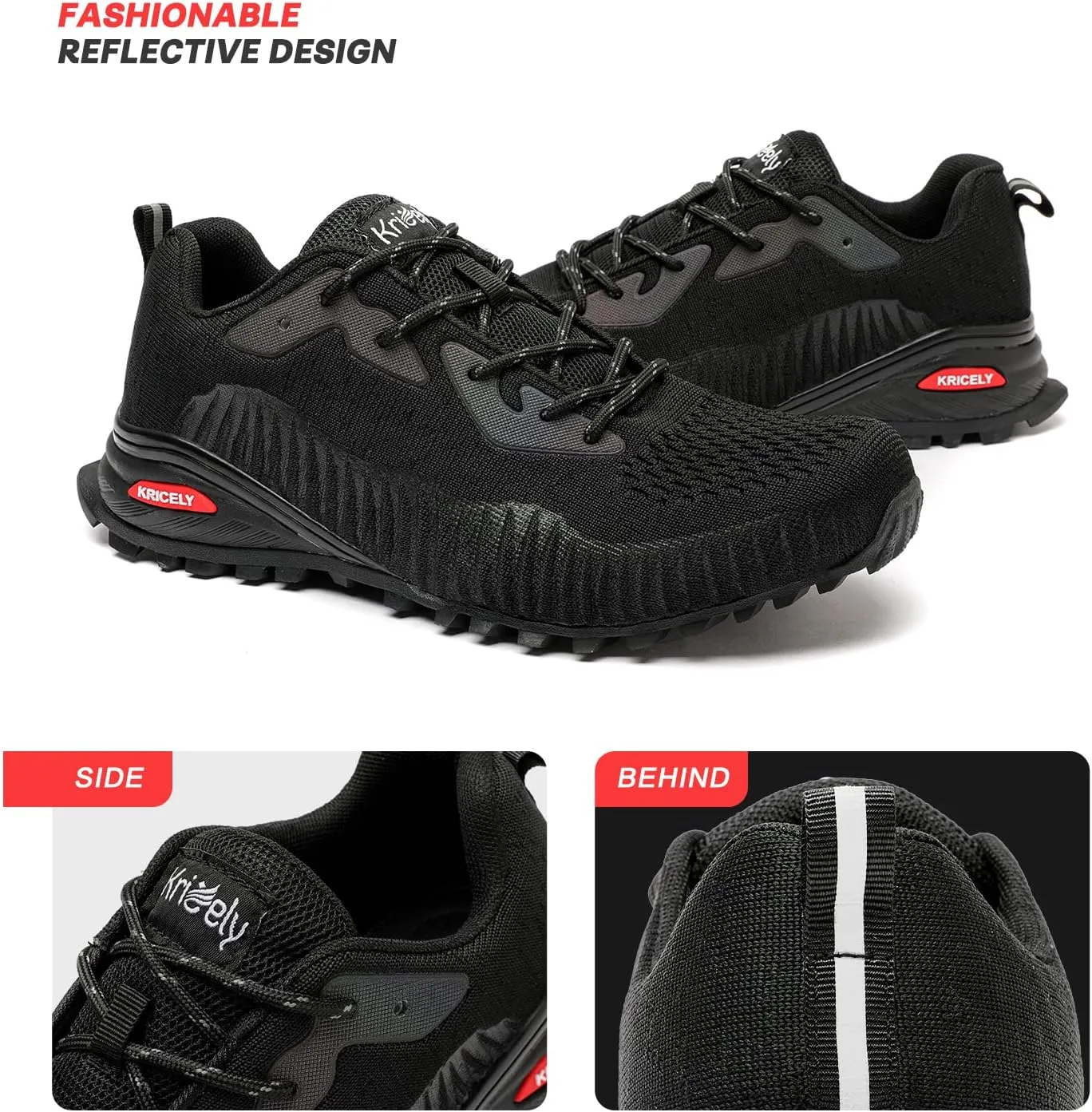 Kricely Men's Trail Running Shoes Fashion Walking Hiking Sneakers for Men Tennis Cross Training Shoe Outdoor Snearker Mens Casual Workout Footwear