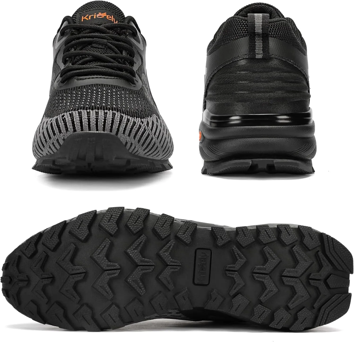 Kricely Men's Trail Running Shoes Non Slip Hiking Shoes Tennis Shoes Fashion Sneakers Workout Footwear