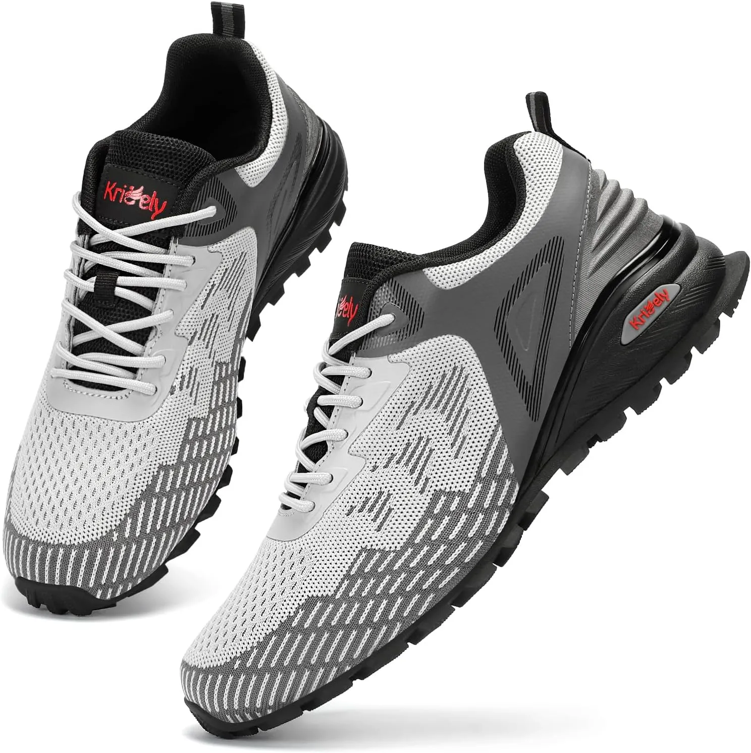 Kricely Men's Trail Running Shoes Non Slip Hiking Shoes Tennis Shoes Fashion Sneakers Workout Footwear