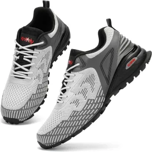 Kricely Men's Trail Running Shoes Non Slip Hiking Shoes Tennis Shoes Fashion Sneakers Workout Footwear