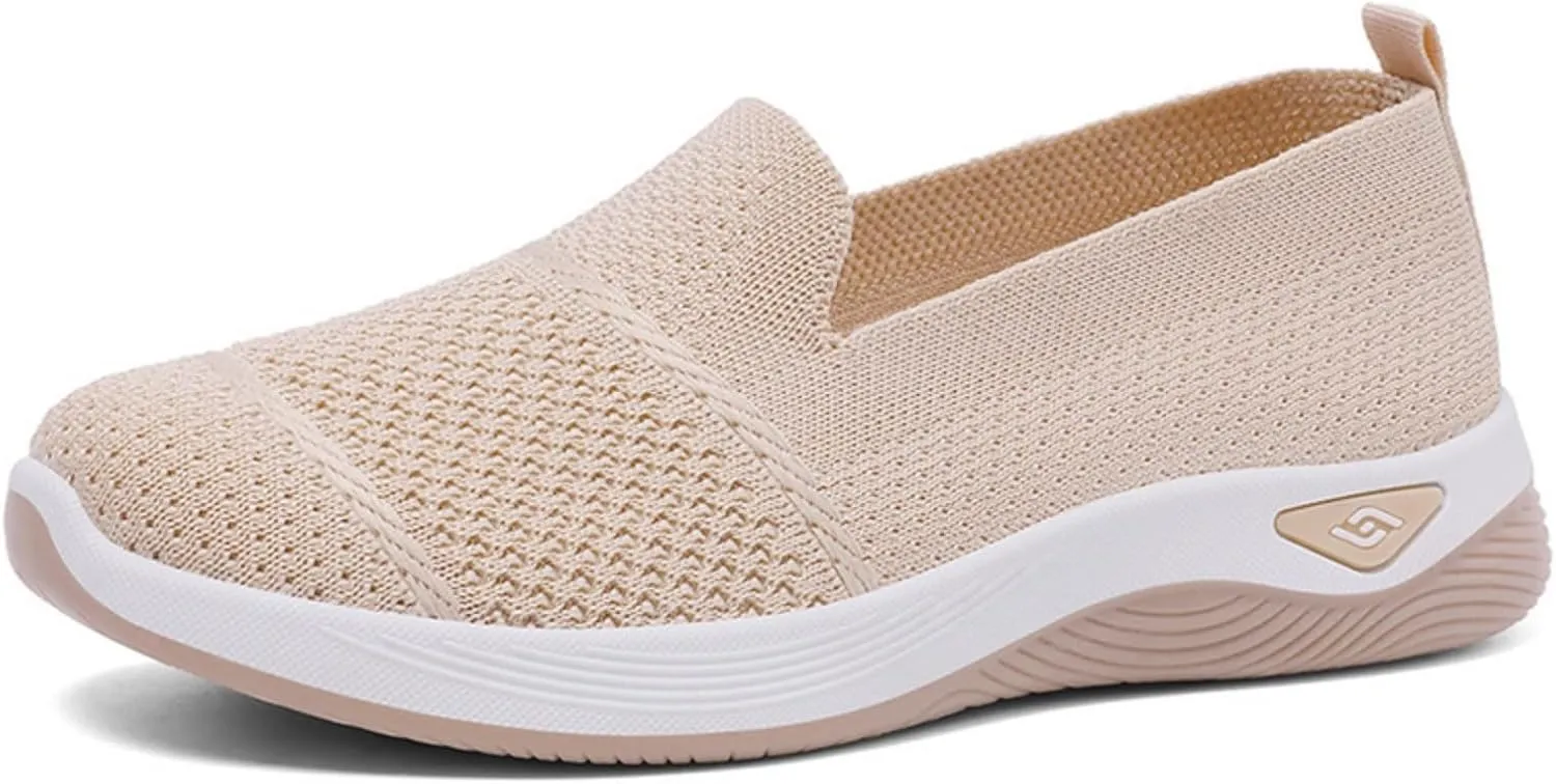 Kubbon Orthopedic Walking Shoes for Women Slip On Sneakers Mesh Up Stretch Platform Sneakers with Arch Support Diabetic Foam Shoes Lightweight Comfortable Breathable Shoe