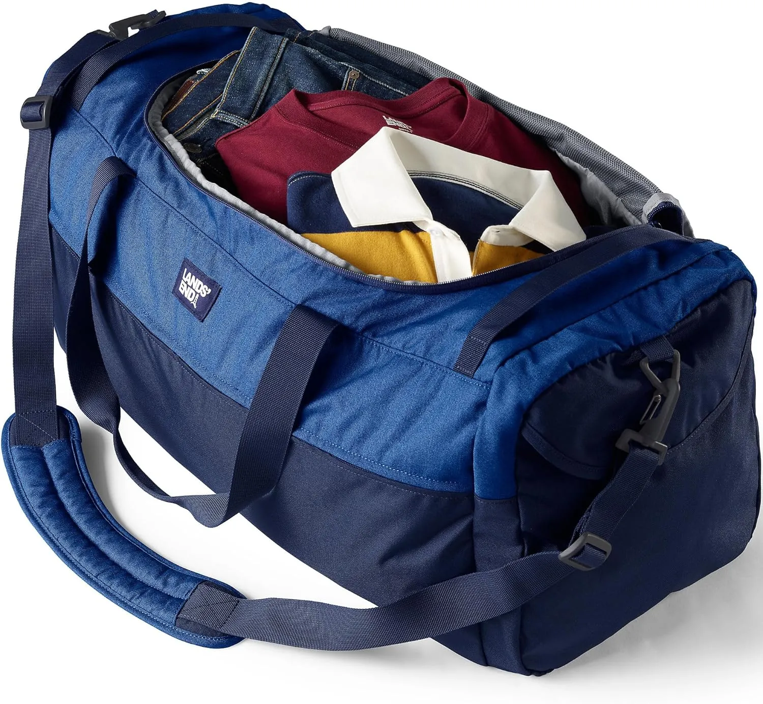 Lands' End Everyday Duffle Light Blue Twilight Heather Large