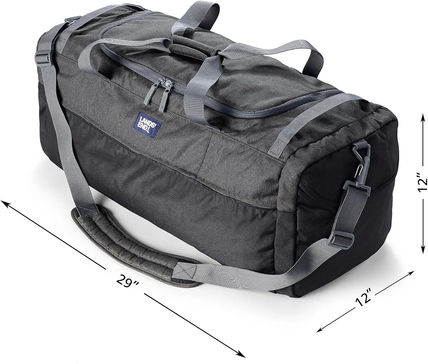 Lands' End Everyday Duffle Light Blue Twilight Heather Large