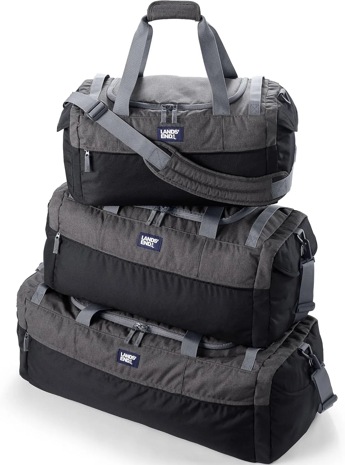 Lands' End Everyday Duffle Light Blue Twilight Heather Large
