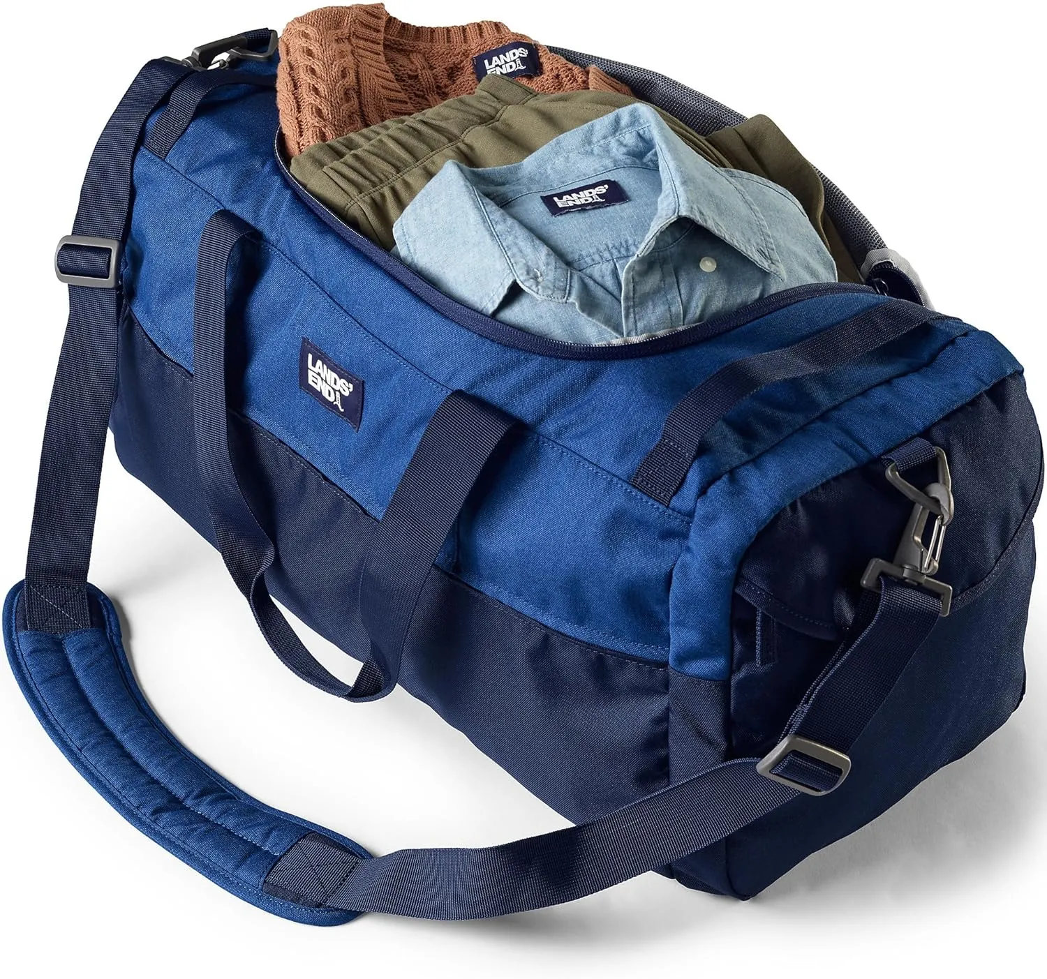 Lands' End Everyday Duffle Light Blue Twilight Heather Medium