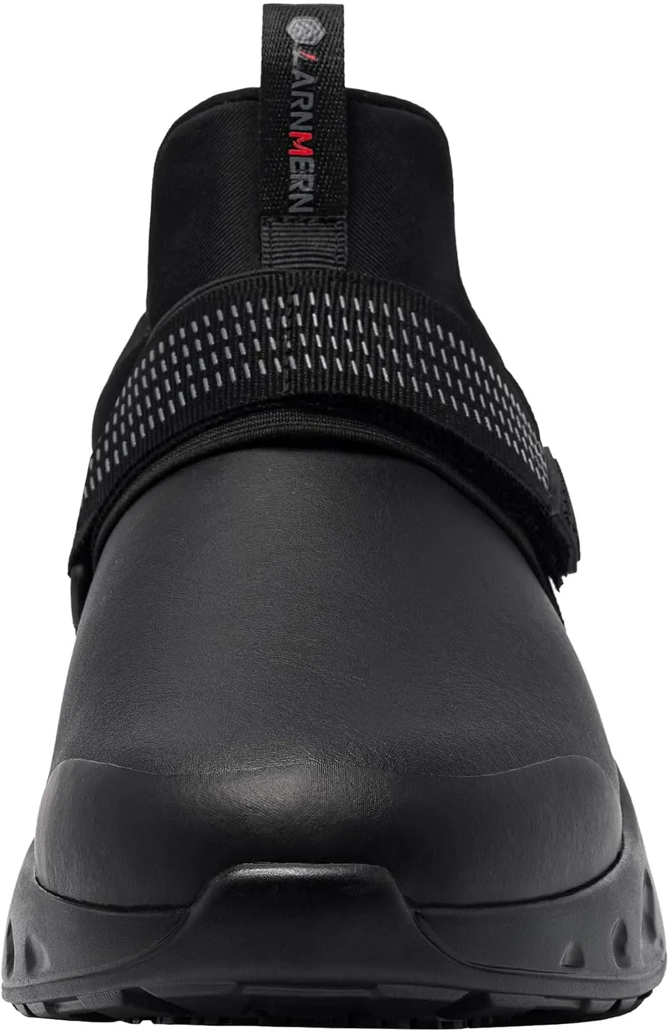 LARNMERN Non Slip Work Shoes for Men Kitchen Chef Slip Resistant Shoe Waterproof Food Service Restaurant Slip on Sneakers Walking and Casual Air Cushion Working Footwear Black