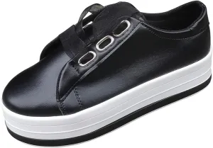 Lausiuoe Women's Fashion Sneakers Slip On Round Toe Lightweight Flat Shoes Casual Low Top Soft Comfort Walking Loafers