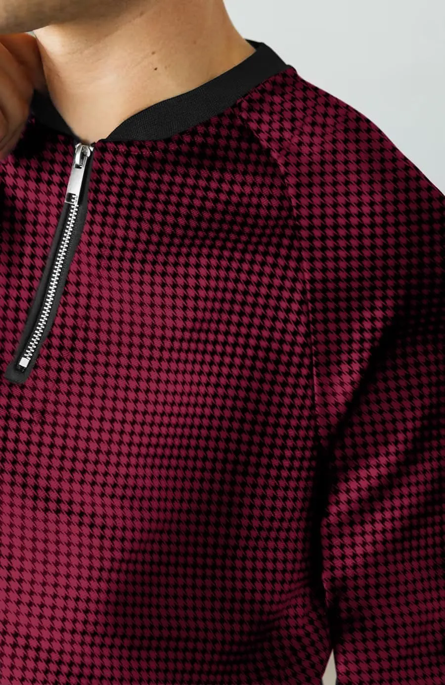 LecGee Mens 2 Piece Outfits Long Sleeve Athletic Quarter Zip Polo Tracksuit Jogging Casual Sports Sweatsuit Set