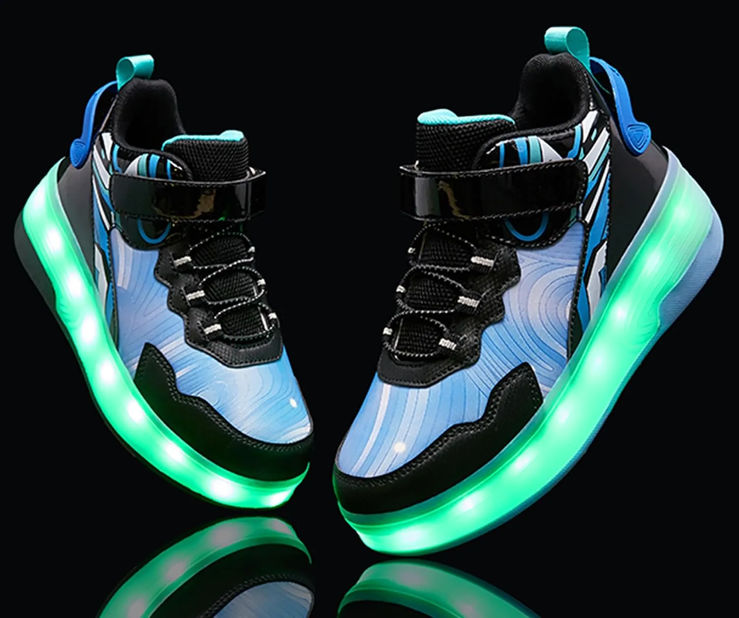 LED Roller Skates Shoes 4 Wheel Skating for Kids 5-15 Years -12 Light Modes Boys Girls Light Up Sneakers for Birthday