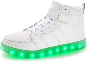 LED Shoes - Men's & Women's Light Up High Top Sneakers, USB Charging, Glow in The Dark for Dancing Party Festivals