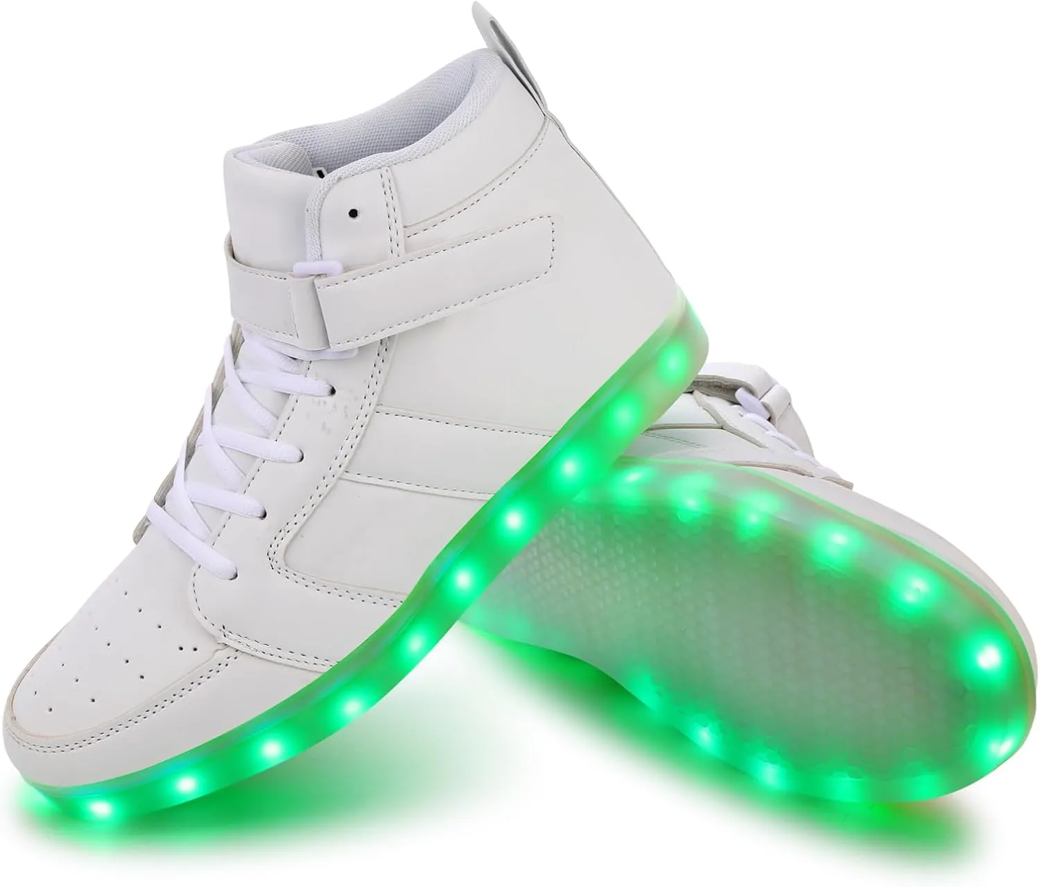 LED Shoes - Men's & Women's Light Up High Top Sneakers, USB Charging, Glow in The Dark for Dancing Party Festivals
