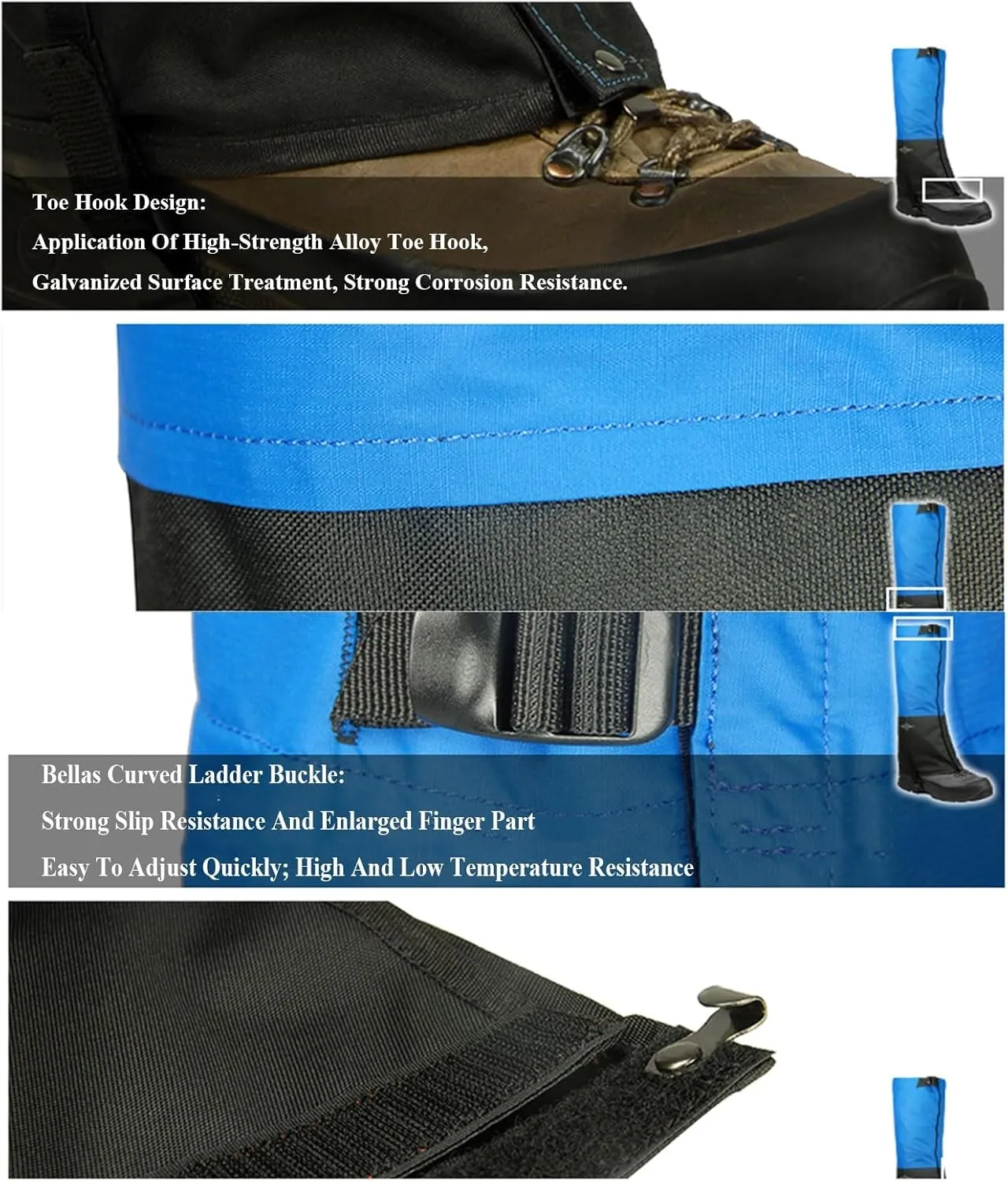 Leg Gaiters for Hiking Waterproof, Adjustable and Durable Leg Leggings Sand and Insect Proofing for Men and Women Walking Hunting Climbing Snowshoeing