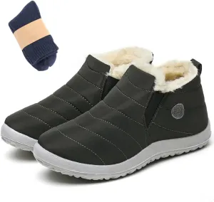 LELEBEAR Vyral Waterproof Winter Boots,Womens Winter Snow Boots Fur Lined Warm Shoes Ankle Boots Slip on
