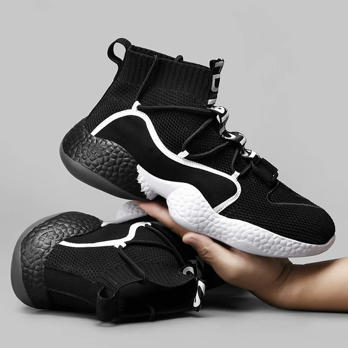 LIBINXIF Women's Men's Upper Light Breathable Fashion Non-Slip Sneakers Comfortable Walking Shoes Couple Shoes Sock Shoes Running Shoes Trainers Shoes Large Shoes
