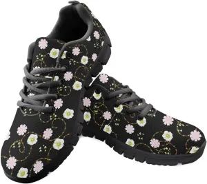 Lightweight Women's Walking Shoes, Soft Athletic Tennis Shoes, Lace Up Running Sneakers for Girls