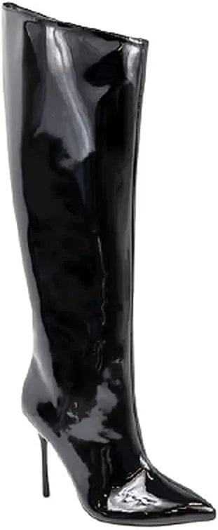 Liliana Women's Stiletto High Heel Knee High Boots Pointed Toe Side Zipper Dress Party Thin Heels Shoes Frenzy-1