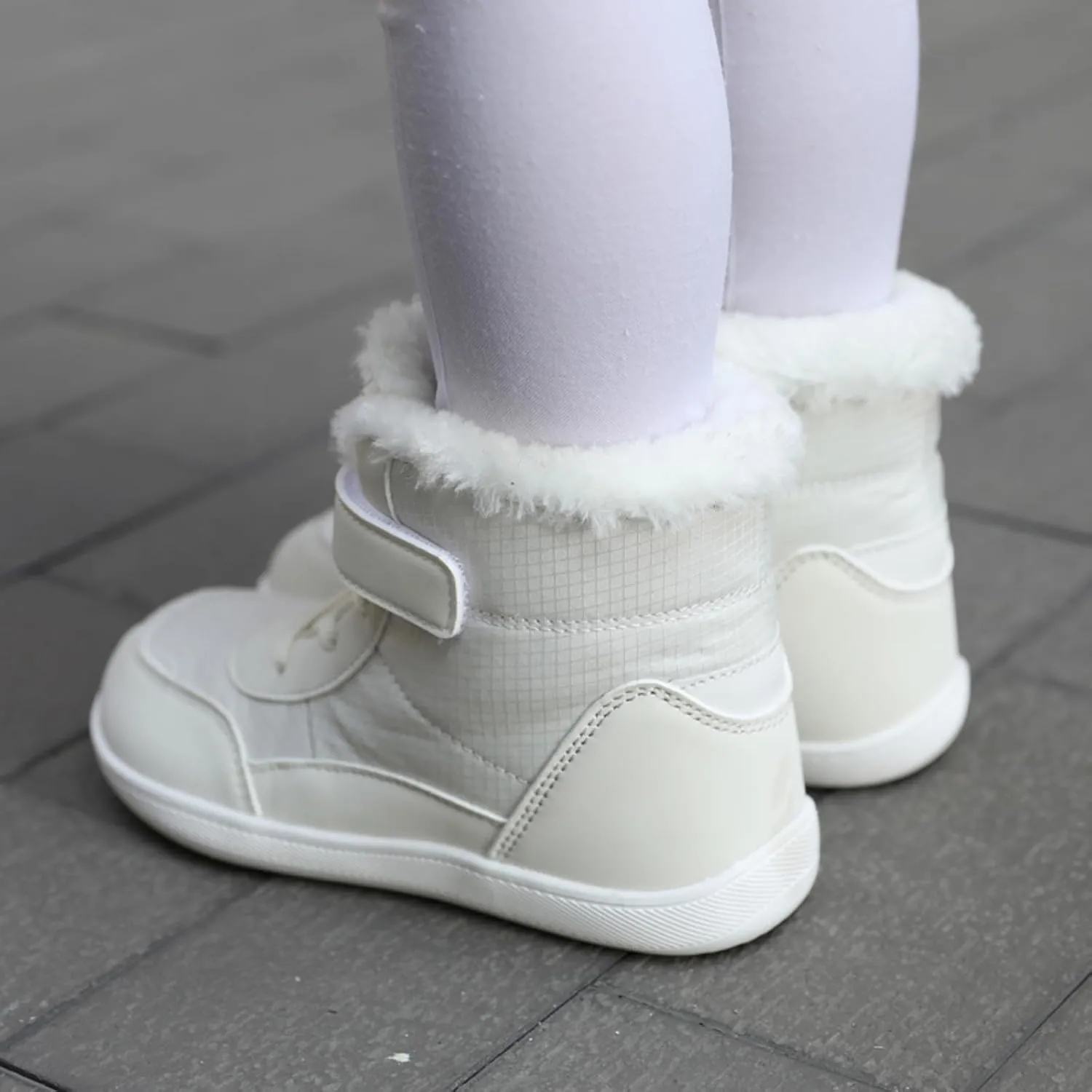 Little Kid Lined Plush Sport Shoes Boys Girls Wide Winter High Top Sneakers Faux F𝐮r Ankle Boots Warm Walking Shoes