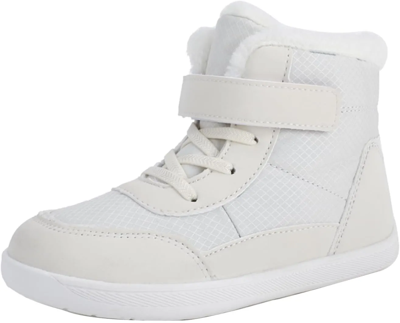 Little Kid Lined Plush Sport Shoes Boys Girls Wide Winter High Top Sneakers Faux F𝐮r Ankle Boots Warm Walking Shoes