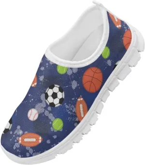 Little Kids Slip On Walking Shoes Breathable Athletic Fitness Shoe Light Elastic Sneakers for Indoor Outdoor Size 11-15 White Sole