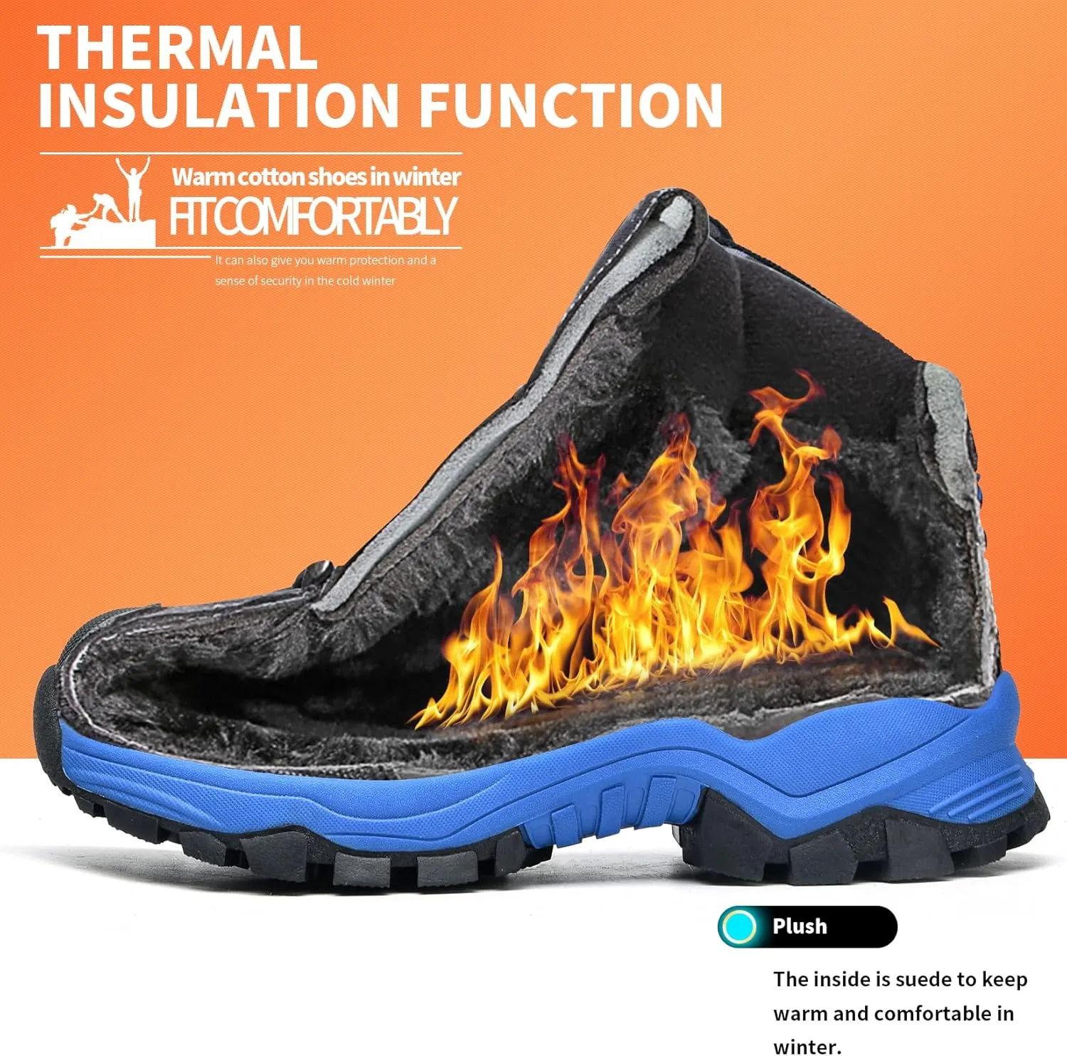 Littleplum Boys Snow Boots Winter Waterproof Antiskid Boots Hiking Outdoor Shoes Booties for Unisex Kids (Little Kid/Big Kid)