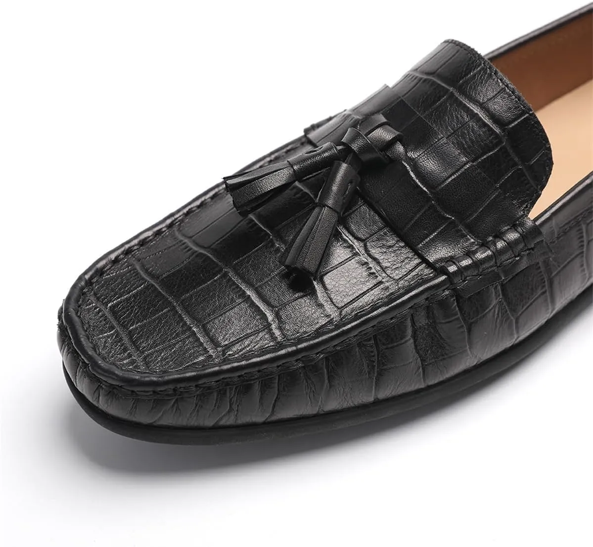 Loafers for Men - Calfskin Driving Shoes | Tassel Detailing with Flexible Pebble Sole