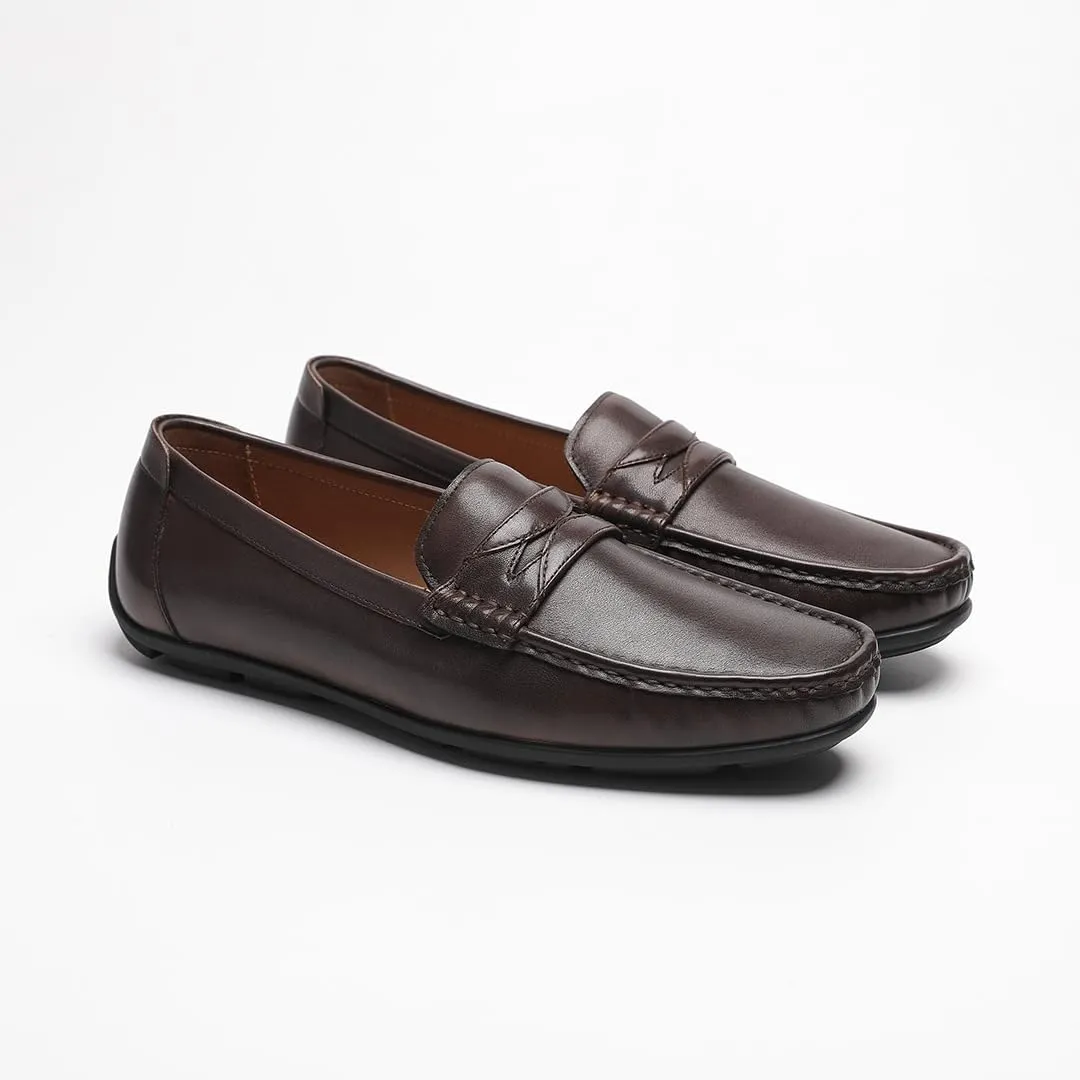 Loafers for Men - Genuine Leather Penny Loafers | Driving Moccasins with Coin Slot & Rubber Nubs