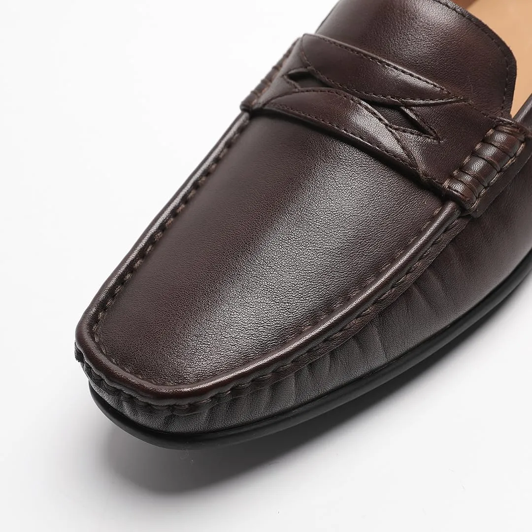 Loafers for Men - Genuine Leather Penny Loafers | Driving Moccasins with Coin Slot & Rubber Nubs