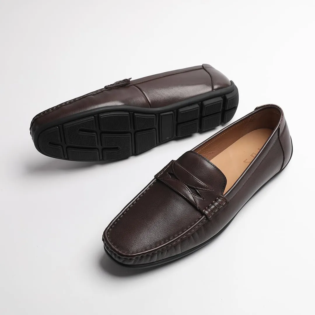 Loafers for Men - Genuine Leather Penny Loafers | Driving Moccasins with Coin Slot & Rubber Nubs