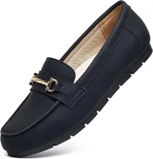 Loafers for Women Business Casual Work Shoes Comfortable & Lightweight Leather Womens Dress Penny Loafers Flats Slip On Shoes