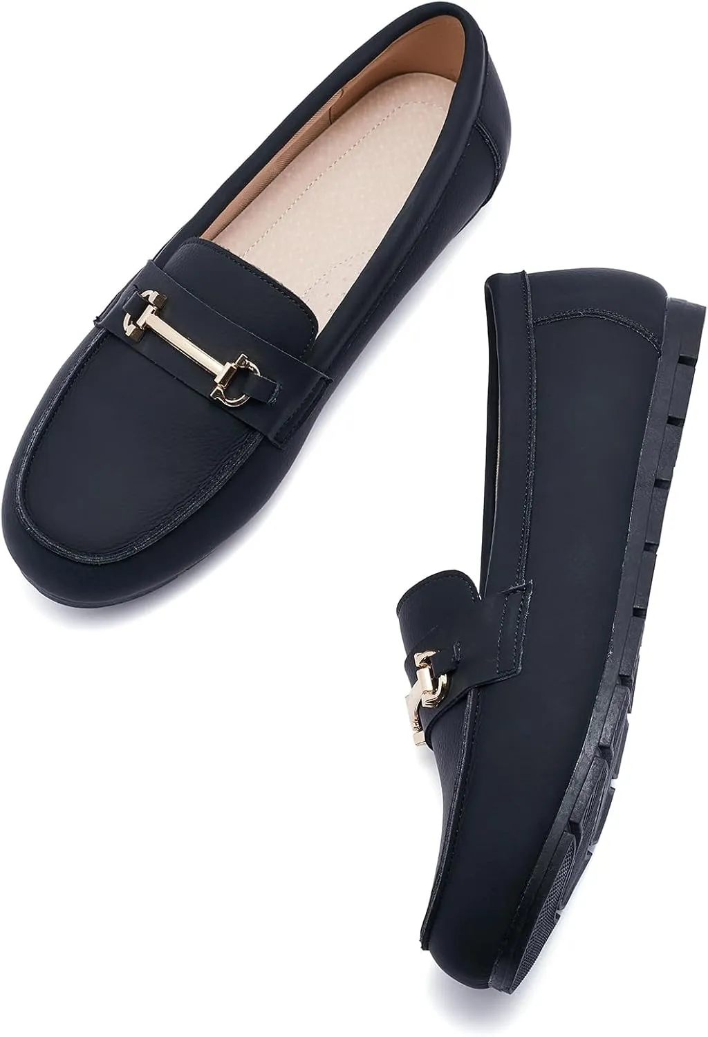 Loafers for Women Business Casual Work Shoes Comfortable & Lightweight Leather Womens Dress Penny Loafers Flats Slip On Shoes