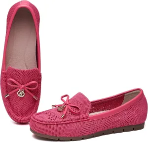 Loafers for Women Comfortable Knit Slip-On Shoes-Breathable Lightweight Driving Walking Mesh Flats for Work Office Comfort