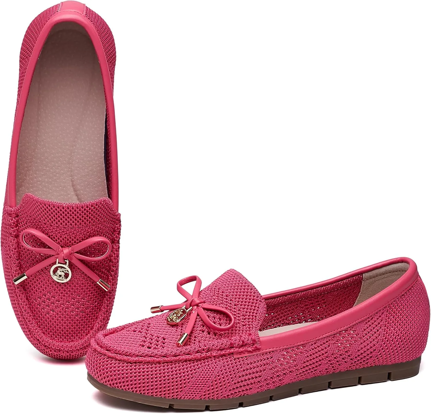 Loafers for Women Comfortable Knit Slip-On Shoes-Breathable Lightweight Driving Walking Mesh Flats for Work Office Comfort