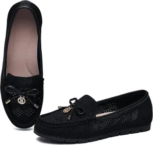 Loafers for Women Comfortable Knit Slip-On Shoes-Breathable Lightweight Driving Walking Mesh Flats for Work Office Comfort