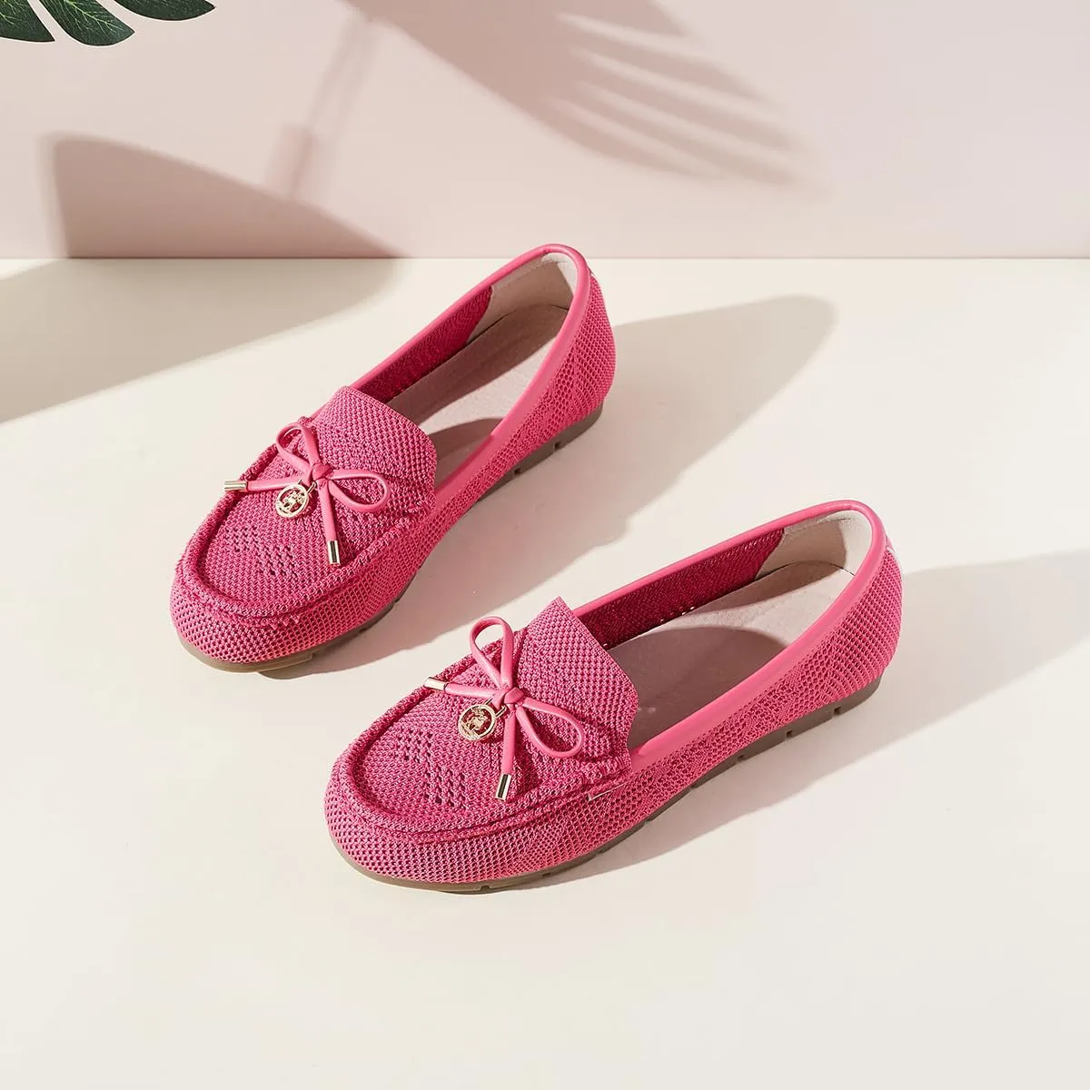 Loafers for Women Comfortable Knit Slip-On Shoes-Breathable Lightweight Driving Walking Mesh Flats for Work Office Comfort