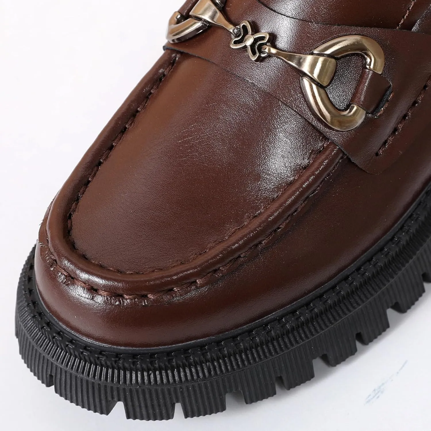 Loafers for Women Women's Loafers & Slip-ons Leather Platform Chunky Penny Shoes Business Casual Shoes Comfortable Dressy Office Work Shoes