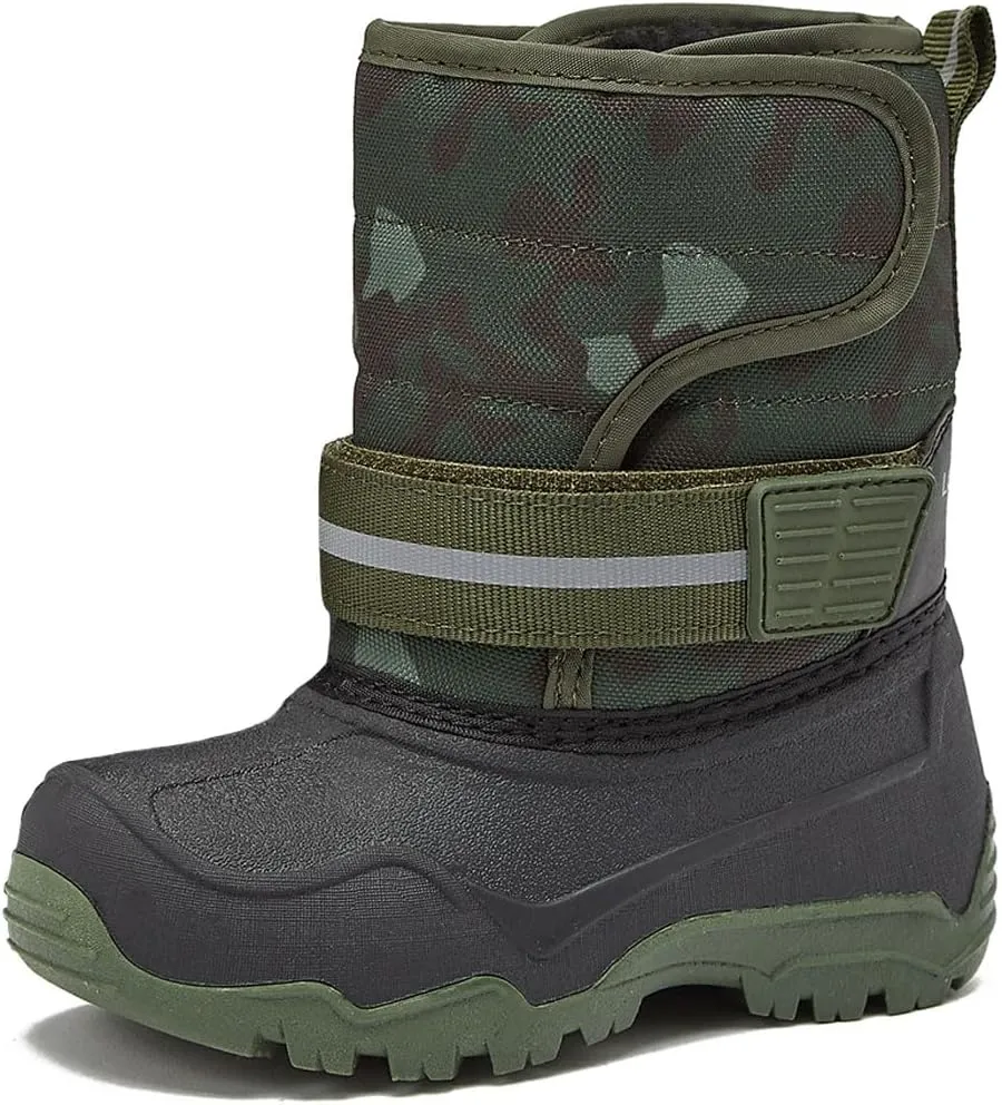 LONDON FOG Dex Boys and Girls Snow Boots - Insulated Waterproof Winter Kids Snow Boots - Size Toddler, Little Kid and Big Kid, Black, Navy and Pink Winter Boots for Boys and Girls
