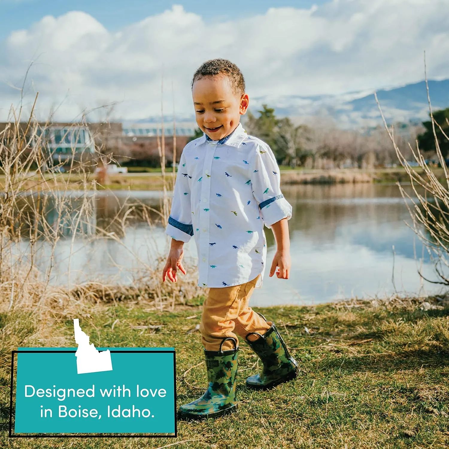 Lone Cone Kids Rain Boots for Girls & Boys – Waterproof Natural Rubber Toddler Rain Boots with Non-Slip Outsole & Easy Pull Handles – Solid, Pattern & Glitter Designs