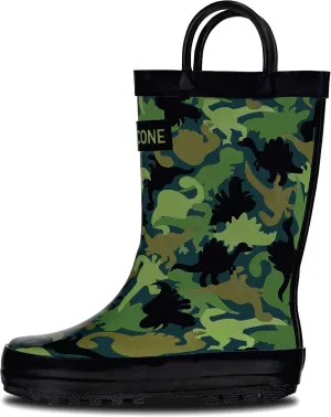 Lone Cone Kids Rain Boots for Girls & Boys – Waterproof Natural Rubber Toddler Rain Boots with Non-Slip Outsole & Easy Pull Handles – Solid, Pattern & Glitter Designs