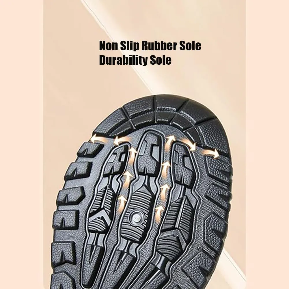 LOSD Women's Warm Sheepskin-Lined Boots, Slip-On, Arch Support, Winter Waterproof Comfortable Snow Booties