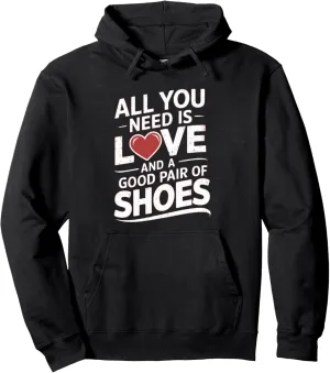 Love and Running Shoes Valentine's Day Marathon Couple Pullover Hoodie