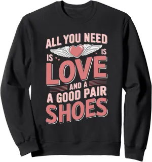 Love and Running Shoes Valentine's Day Marathon Couple Sweatshirt