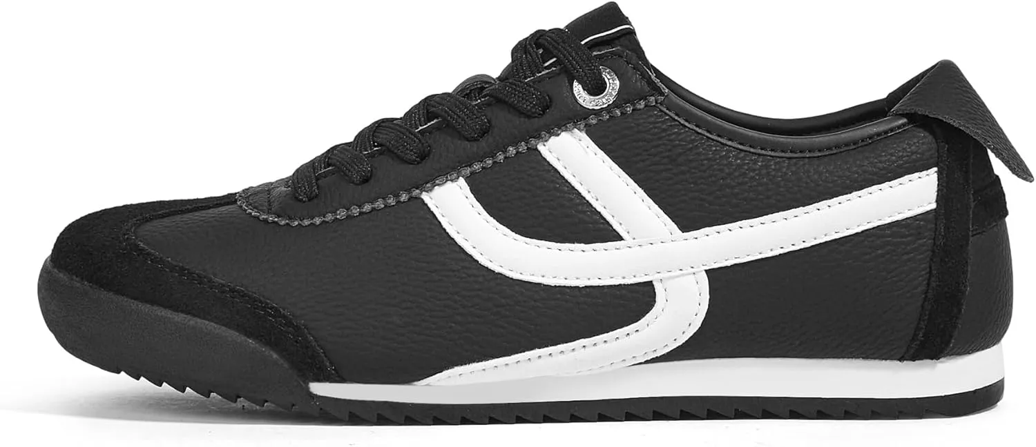 LUCKY STEP Women's Retro Fashion Sneakers Thin Sole Casual Walking Lightweight Tennis Trainers Running Gym Workout Classic Comfortable Athletic Shoes