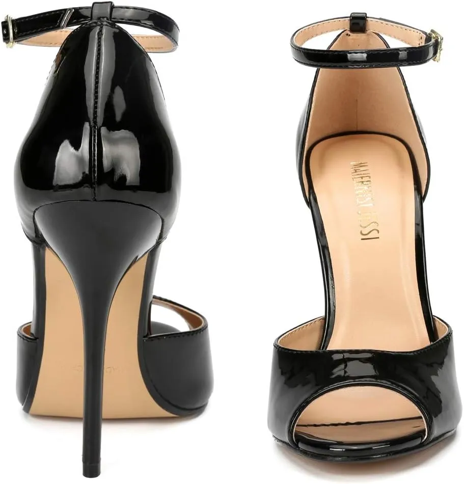 MAIERNISI JESSI Unisex Men's Women's Peep Toe Stiletto High Heels Ankle strap Sandals