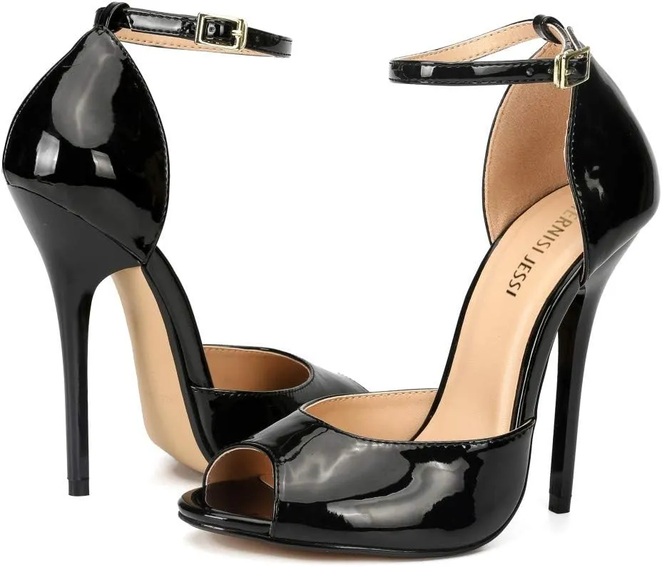 MAIERNISI JESSI Unisex Men's Women's Peep Toe Stiletto High Heels Ankle strap Sandals
