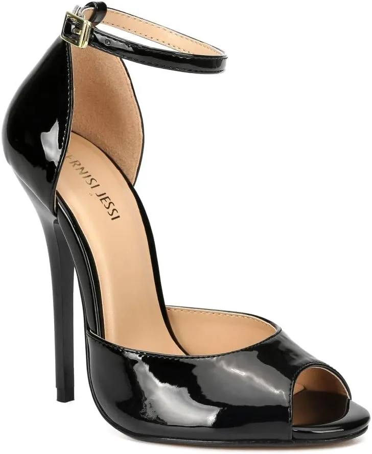 MAIERNISI JESSI Unisex Men's Women's Peep Toe Stiletto High Heels Ankle strap Sandals