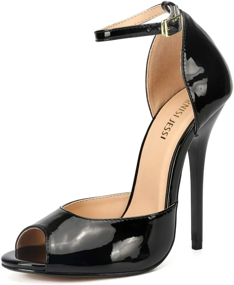 MAIERNISI JESSI Unisex Men's Women's Peep Toe Stiletto High Heels Ankle strap Sandals