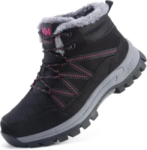 MAIZUN Women’s Snow Boots Warm Fur Lined Ankle Boots Lace-Up Anti-slip Cold-Resistant Comfor Winter Boots Outdoor Walking Shoes