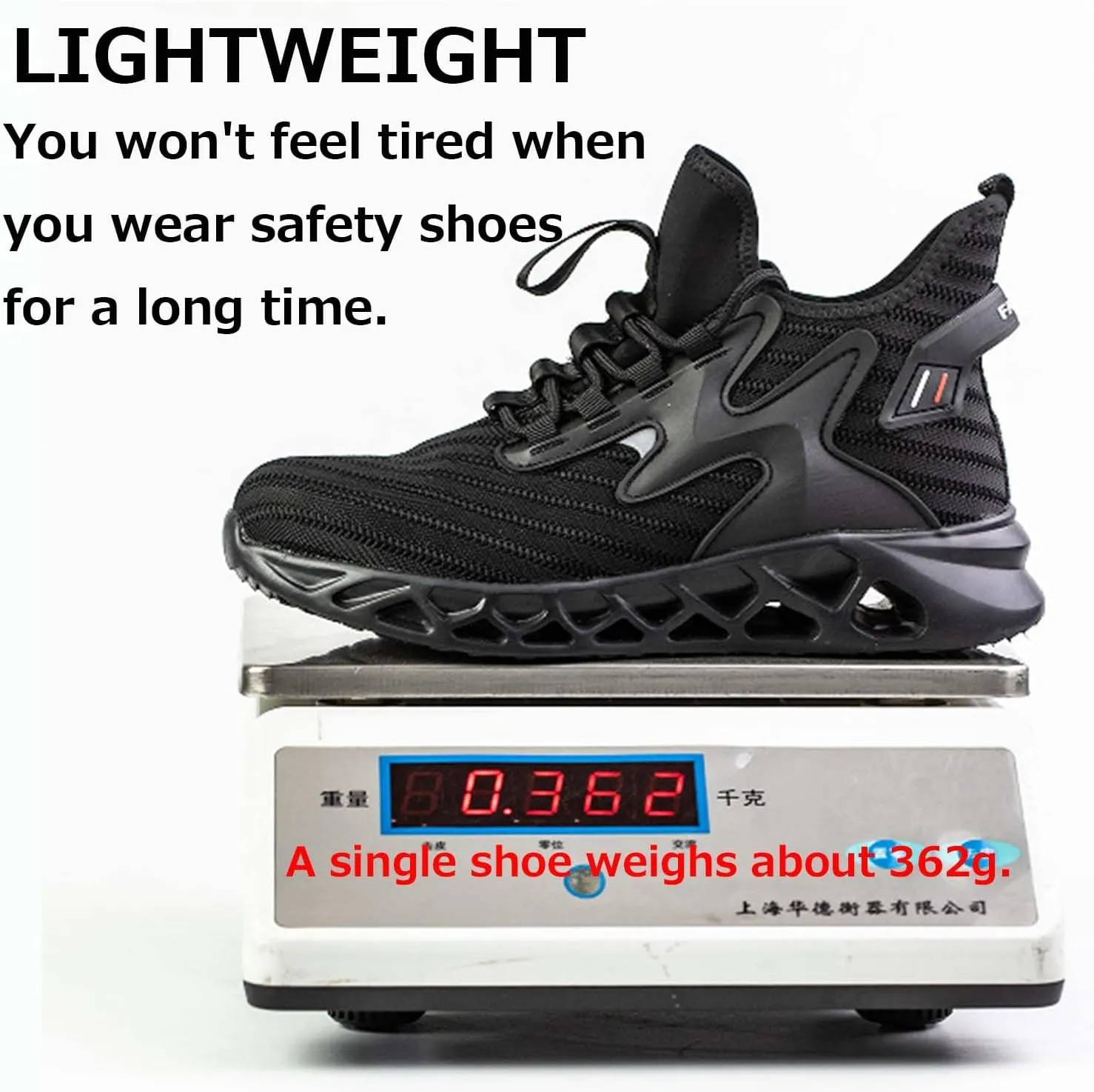 MandyQ Steel Toe Boots for Men Women Lightweight Work Shoes Breathable Slip Resistant Construction High top Safety Boots