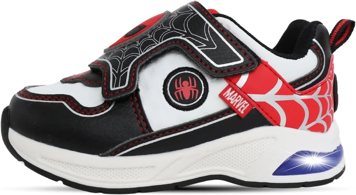 Marvel Spiderman Toddler Boys Light Up Hook and Loop Sneakers