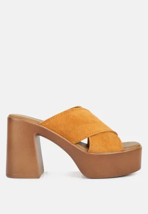 Matrix Criss Cross Strap Block Heel Sandals By Ruw